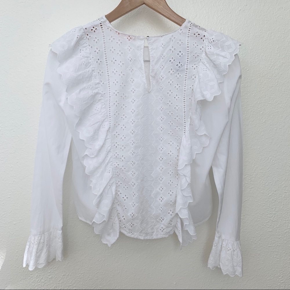 Zara Eyelet Long Sleeve Top - Picture 2 of 2
